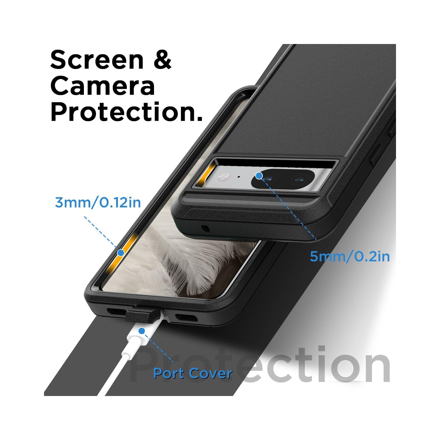 [CSmart] Étui rigide robuste antichoc à trois couches de 3 pour Pixel 8 Pro de Google, violet