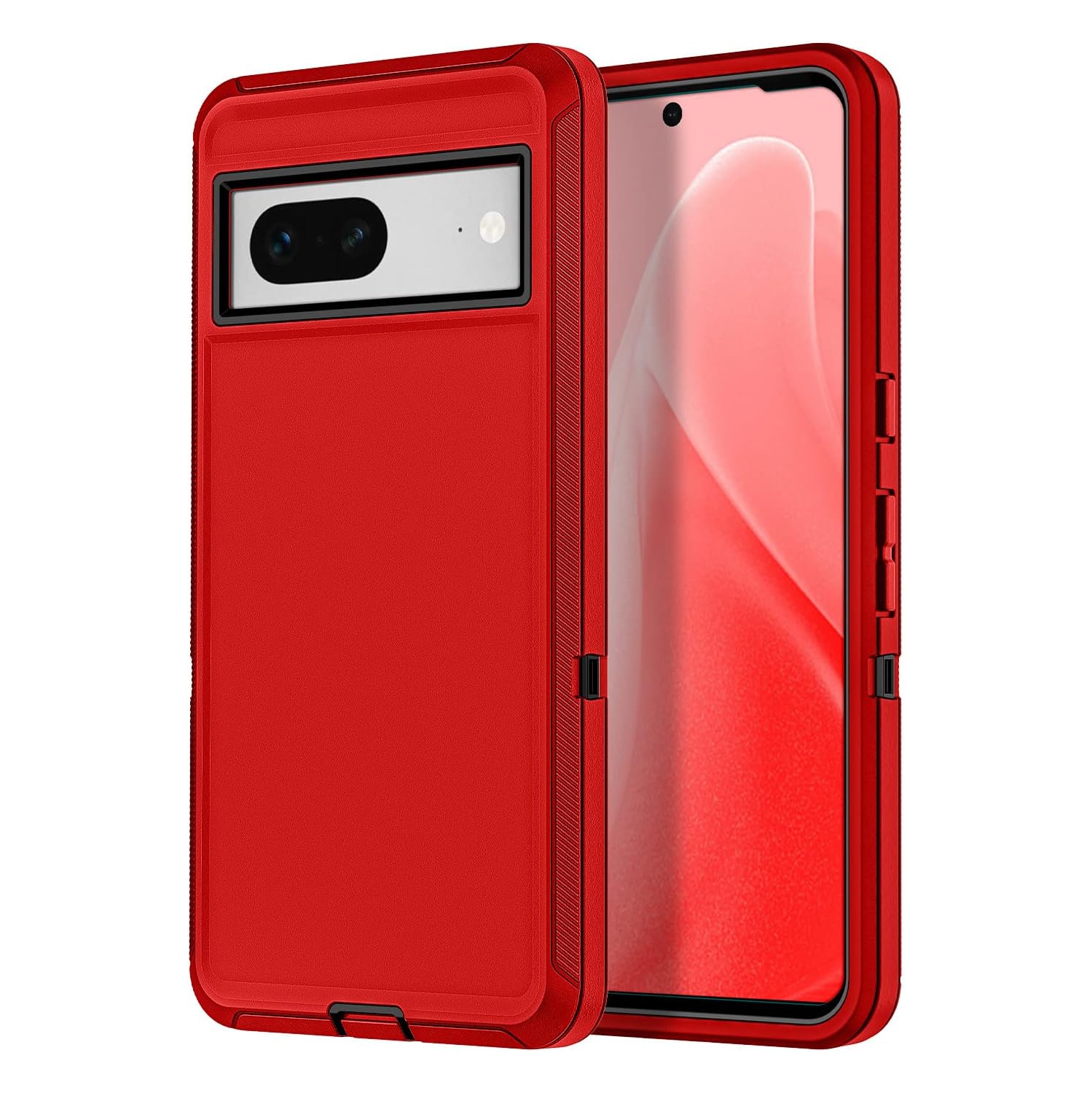 [CSmart] Étui rigide robuste antichoc à trois couches de 3 pour Pixel 8 Pro de Google, rouge