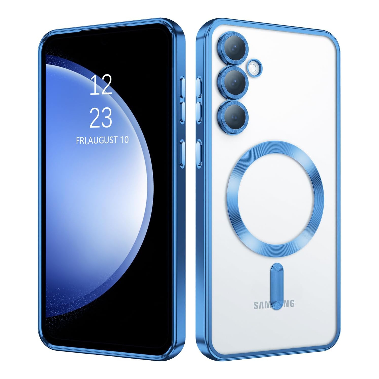 [CSmart] Hybrid Magnetic Wireless Charging MagSafe Case Back Cover for Samsung Galaxy S23 FE, Navy