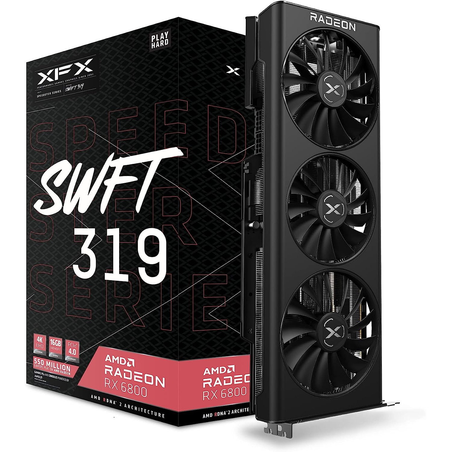 XFX Speedster SWFT319,Radeon™ RX 6800 Core Gaming Graphics Card with 16GB GDDR6, AMD RDNA 2
