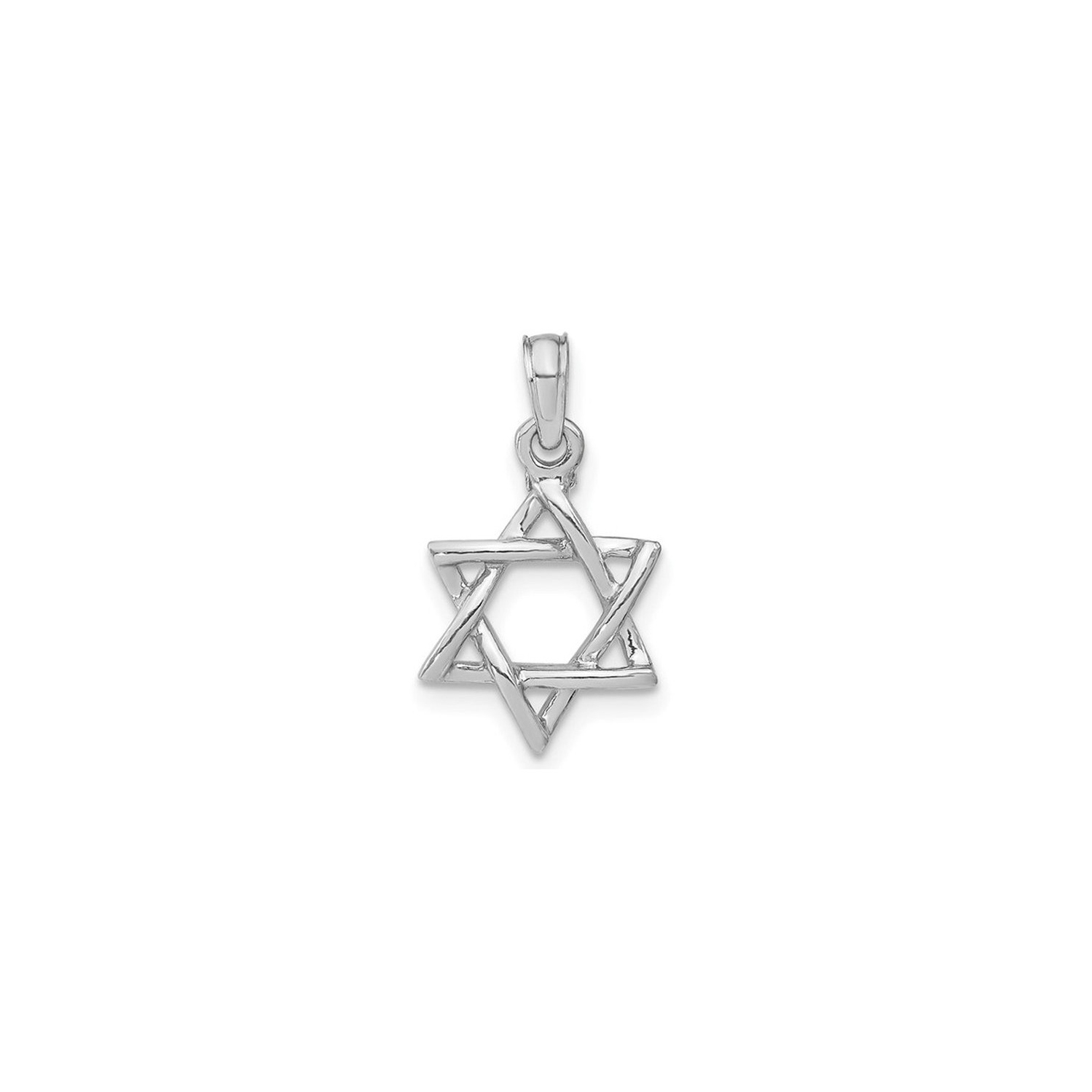 Star Of David Pendant Necklace in 14K White Gold