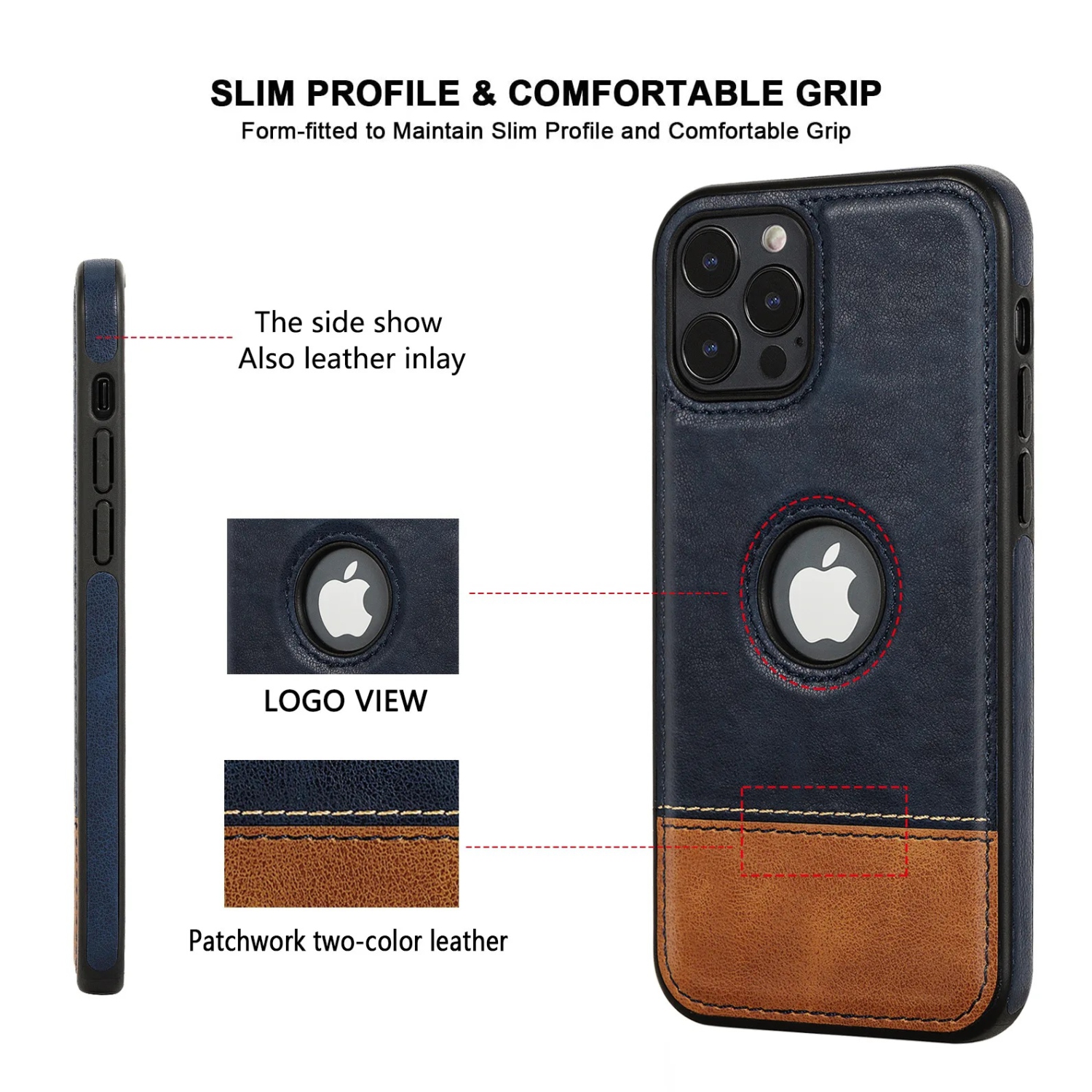 Unique Design Luxury Leather Business Phone Case for iPhone 12 PRO MAX, Anti-Slip Scratch Resistant Ultra Slim Protective Case-FREE SHIPPING