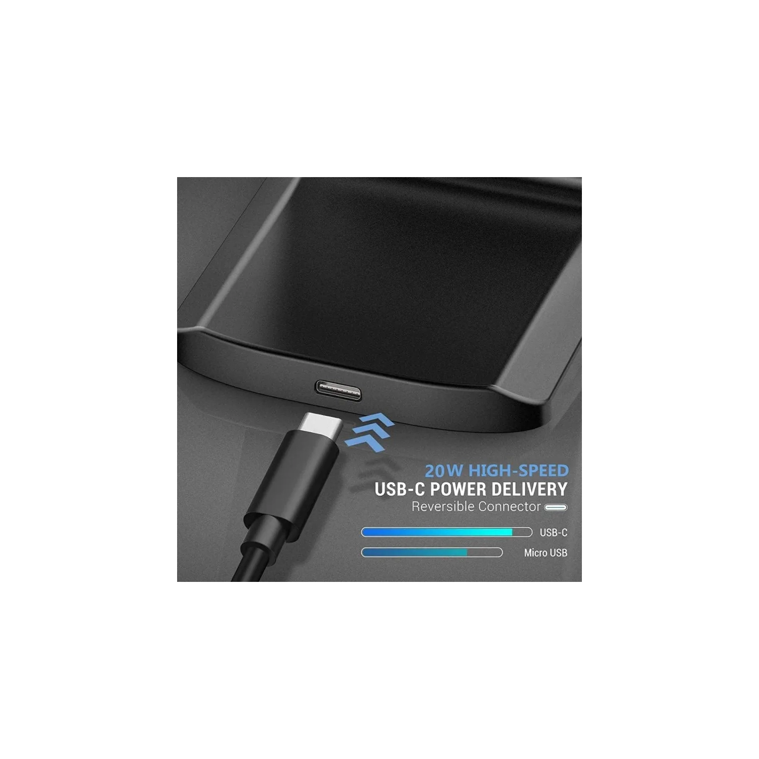 20 W Wireless Charger Stand Pad - Induction Fast Charging Dock Station for iPhone 17, 16, 15, 14, 13, 12, 11 Pro, LG, Samsung, Motorola, and Google