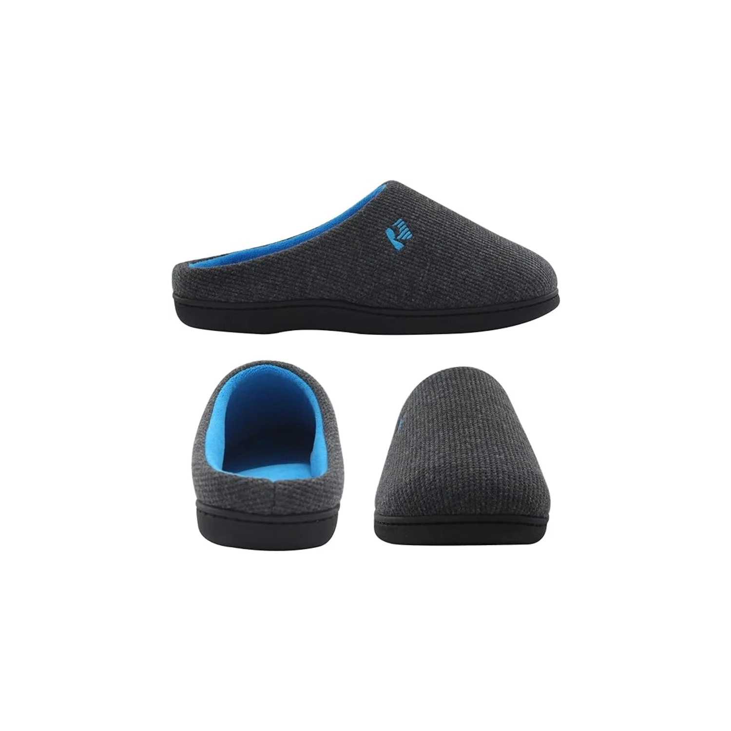 Pantoufles originales en mousse à mémoire deux tons pour hommes – pantoufles d'intérieur confortables et élégantes. Taille : 9-10