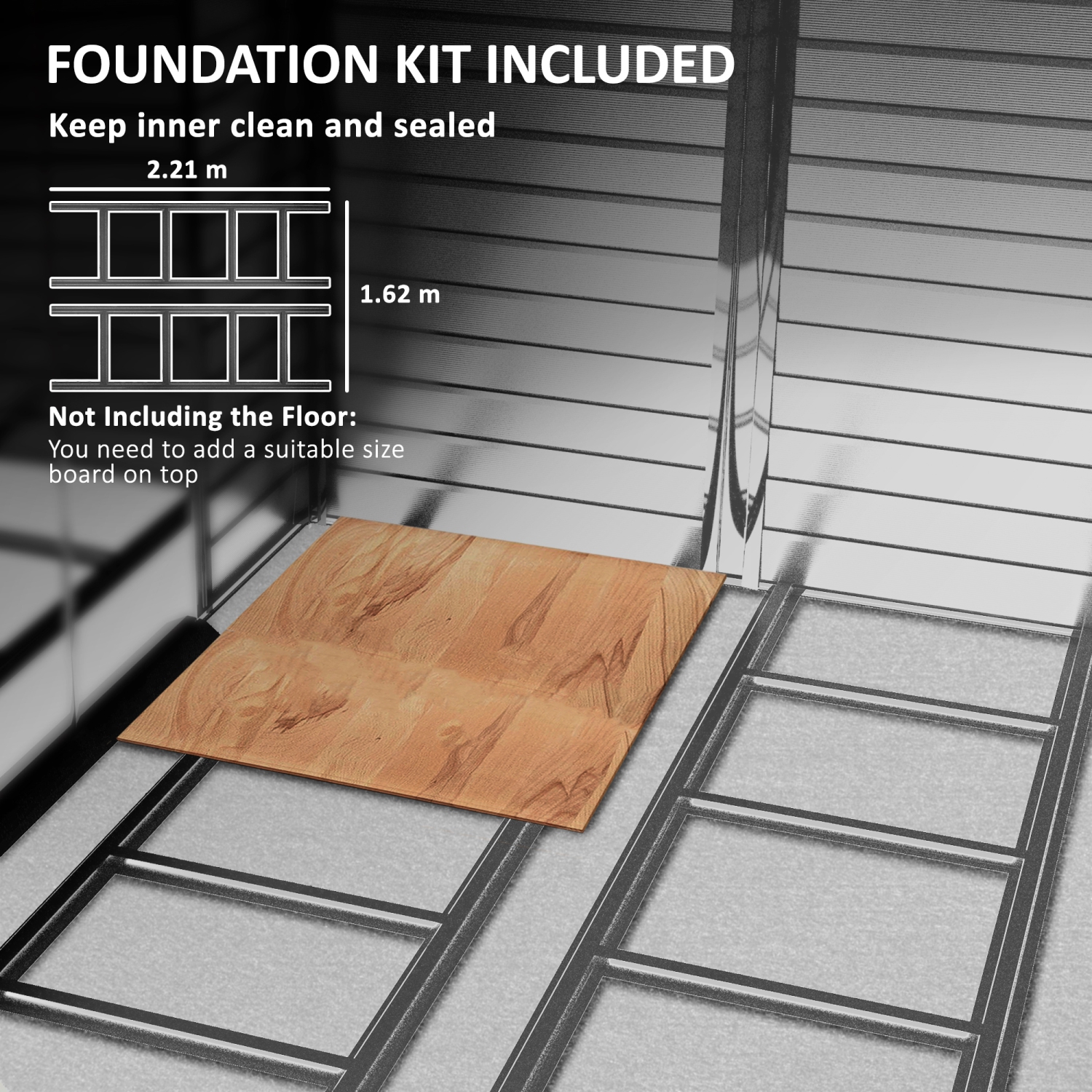 Outsunny 8' x 7' Outdoor Storage Shed, Easy to Assemble, Upgraded Galvanized Metal Garden Shed with Lockable Doors, Floor Frame and Gloves for