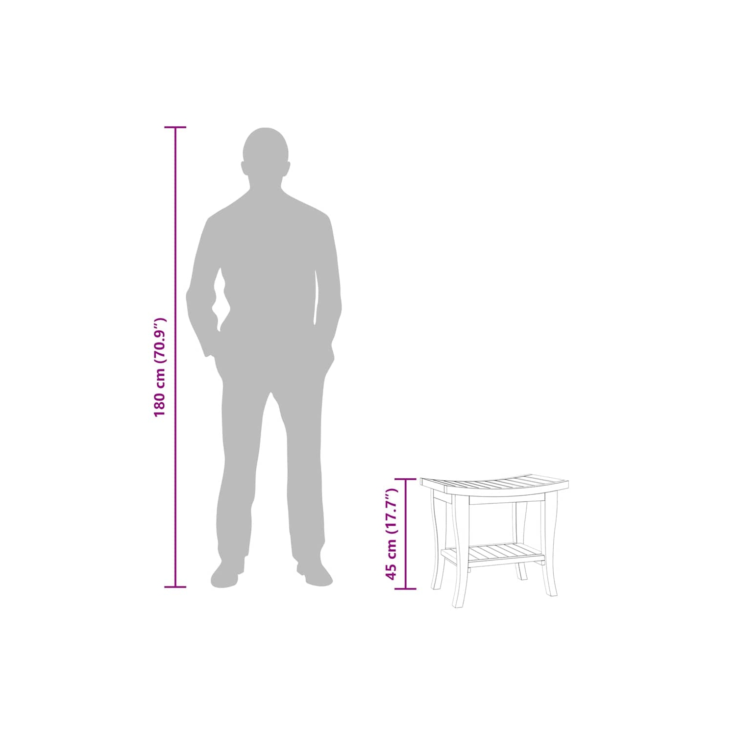 vidaXL Bathroom Side Table 50x35x45 cm Solid Wood Teak