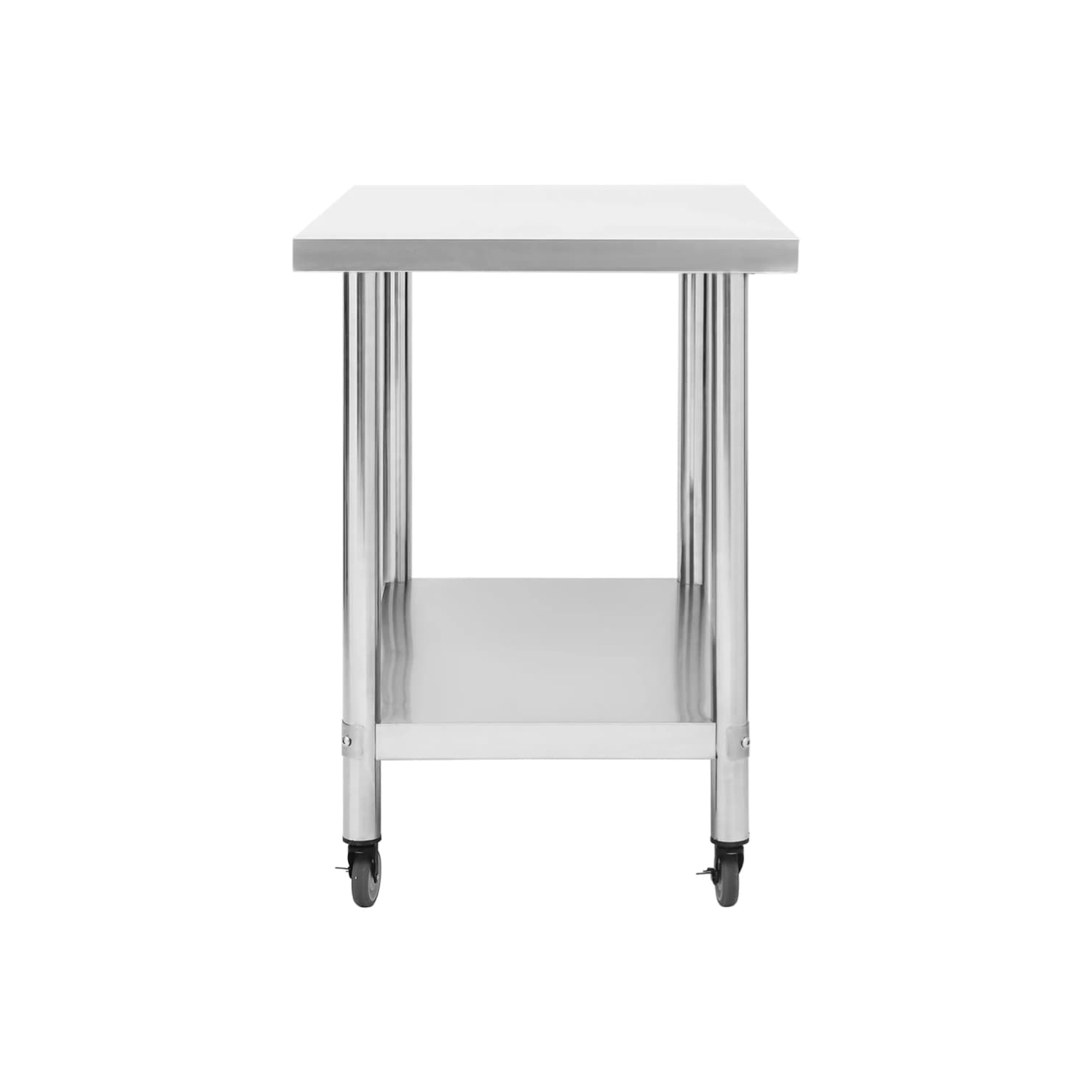 vidaXL Kitchen Work Table with Wheels 100x60x85 cm Stainless Steel