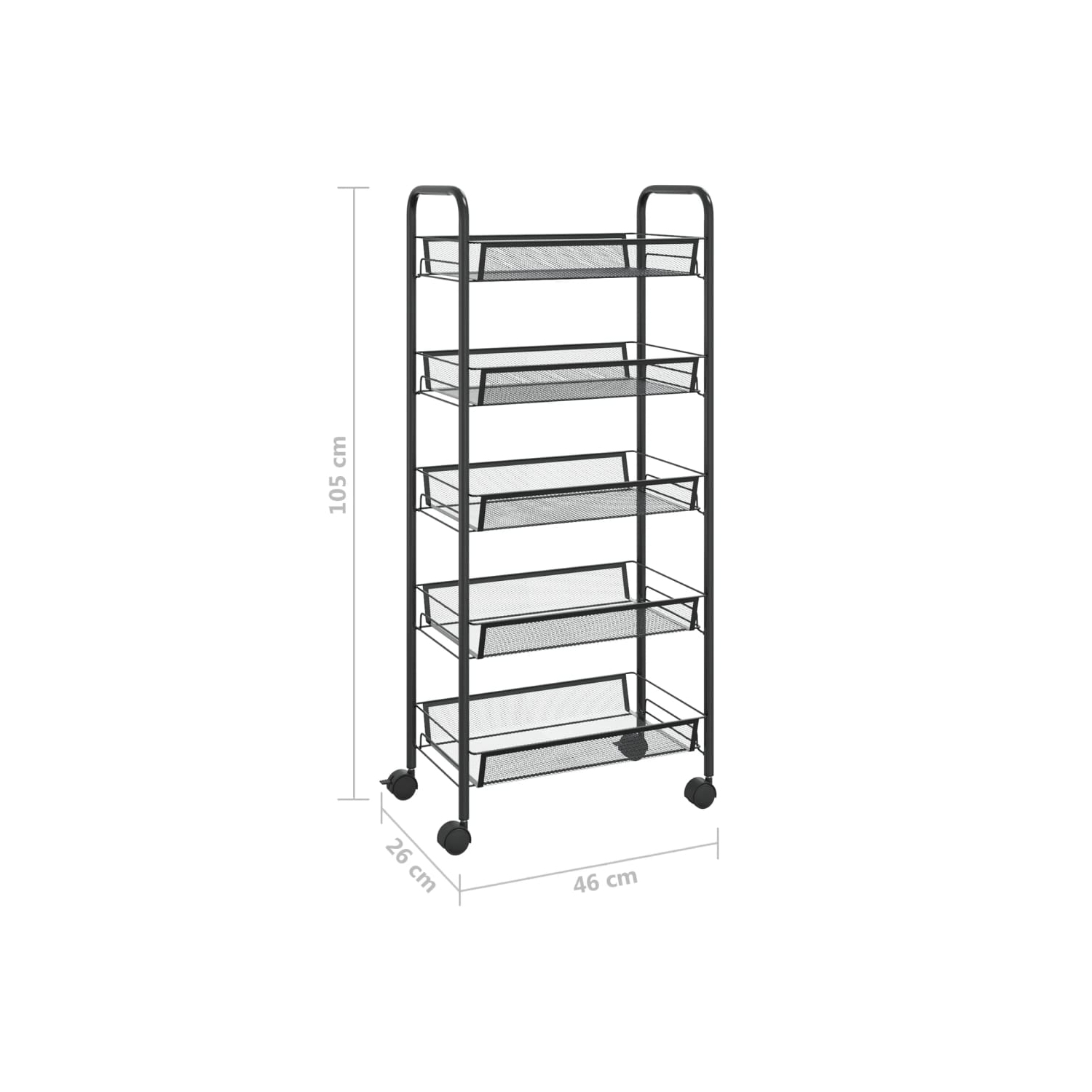 Poignée de cuisine à 5 niveaux en acier noir 42 x 26 x 30 po 105&nbsp;cm de vidaXL