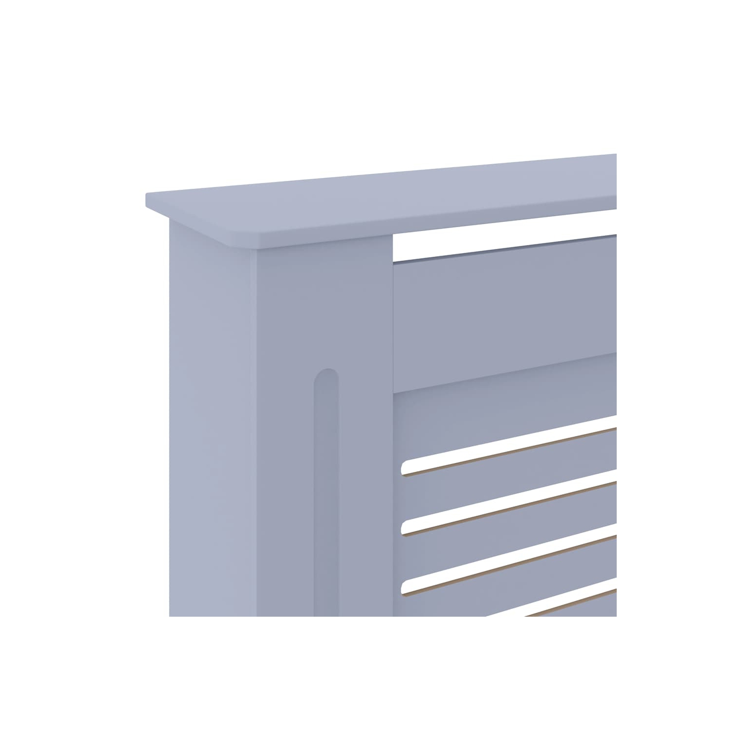 vidaXL Radiator Cover with Top Shelf, Hide Cluttered Pipes, MDF, 55.5-80.7''x7.5''x32.1'', Gray
