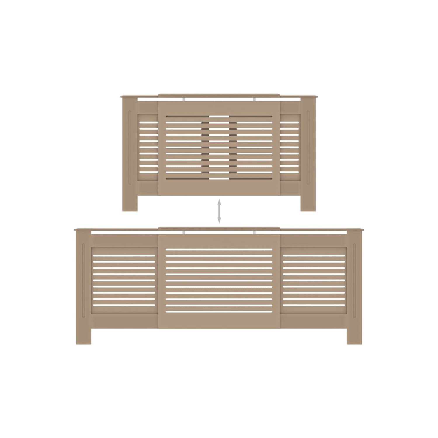 vidaXL Radiator Cover with Top Shelf, Hide Cluttered Pipes, MDF, 55.5-80.7''x7.5''x32.1'', Brown