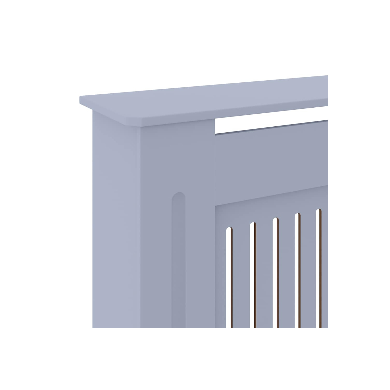 vidaXL Radiator Cover with Top Storage Shelf, Heater Cover, MDF, 55.5-80.7''x7.5''x32.1'', Gray