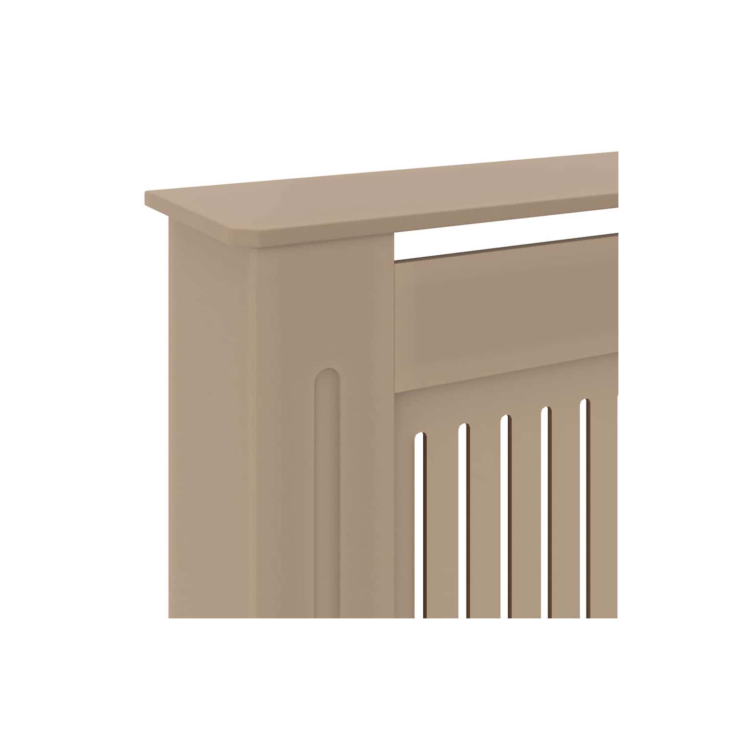 vidaXL Radiator Cover with Top Storage Shelf, Heater Cover, MDF, 55.5-80.7''x7.5''x32.1'', Brown