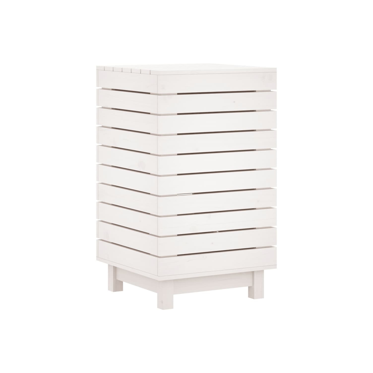 VidaXL panier à linge blanc 44x44x76&nbsp;cm pin massif