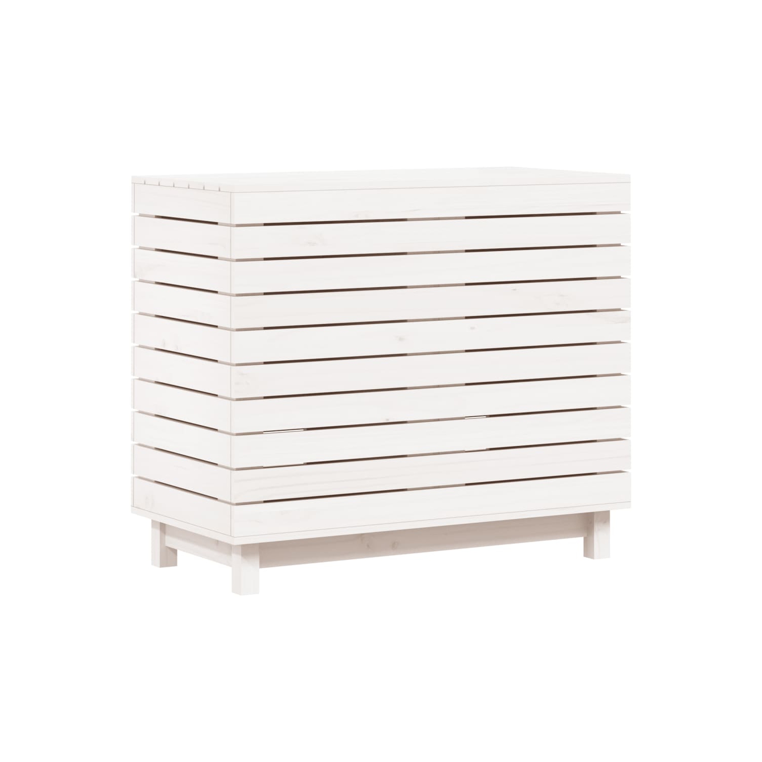 VidaXL panier à linge blanc 88.5x44x76&nbsp;cm Pin massif