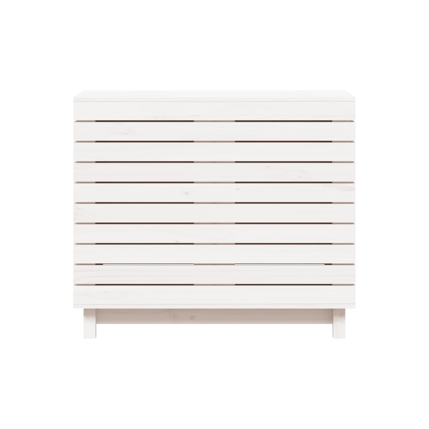 VidaXL panier à linge blanc 88.5x44x76&nbsp;cm Pin massif