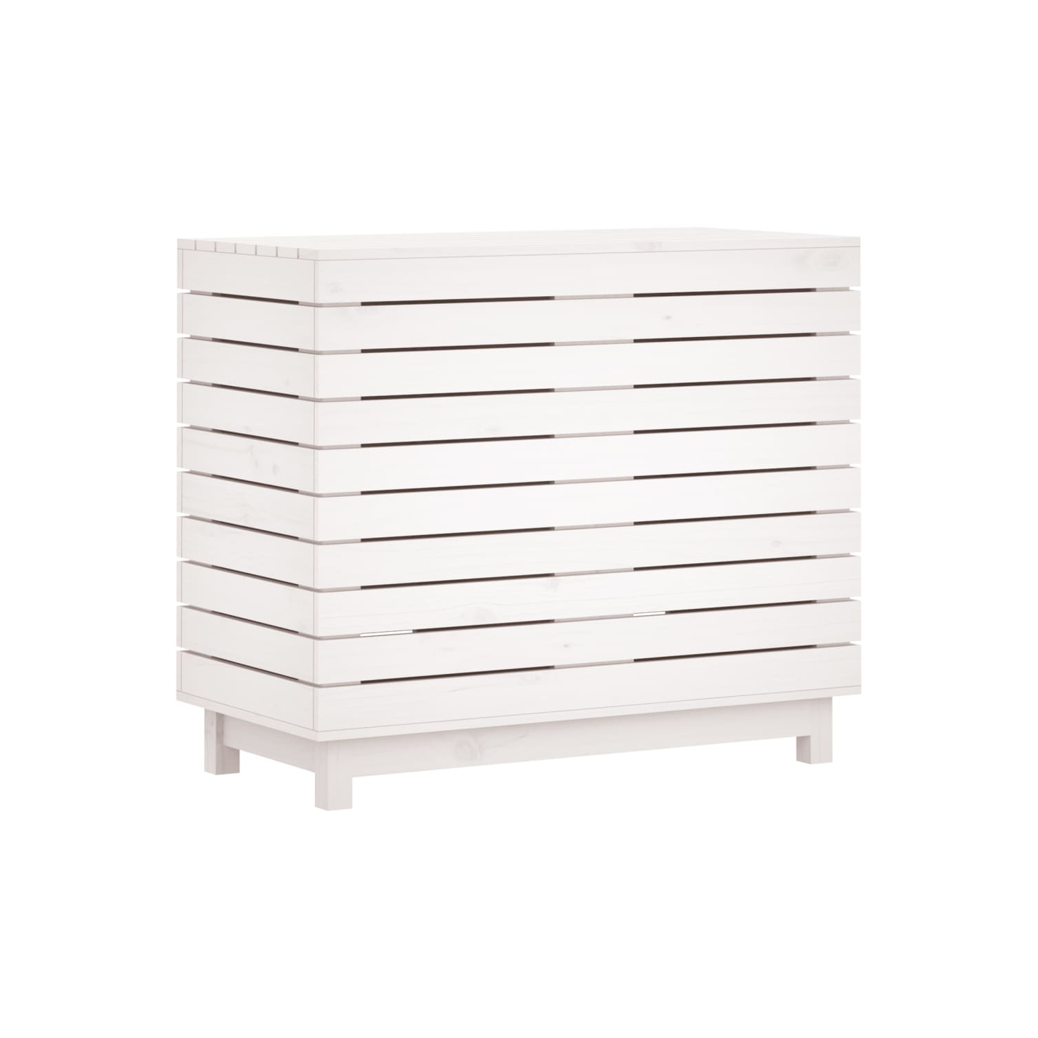 VidaXL panier à linge blanc 88.5x44x76&nbsp;cm Pin massif