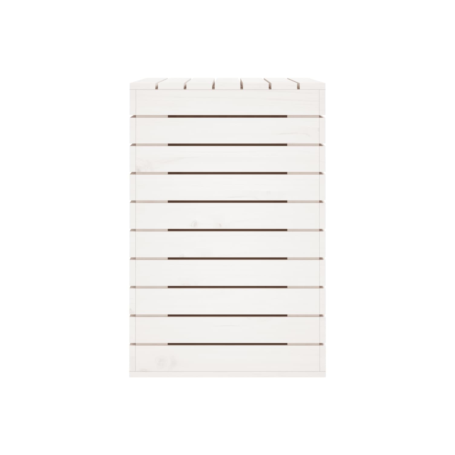 VidaXL panier à linge blanc 88.5x44x66&nbsp;cm Pin massif