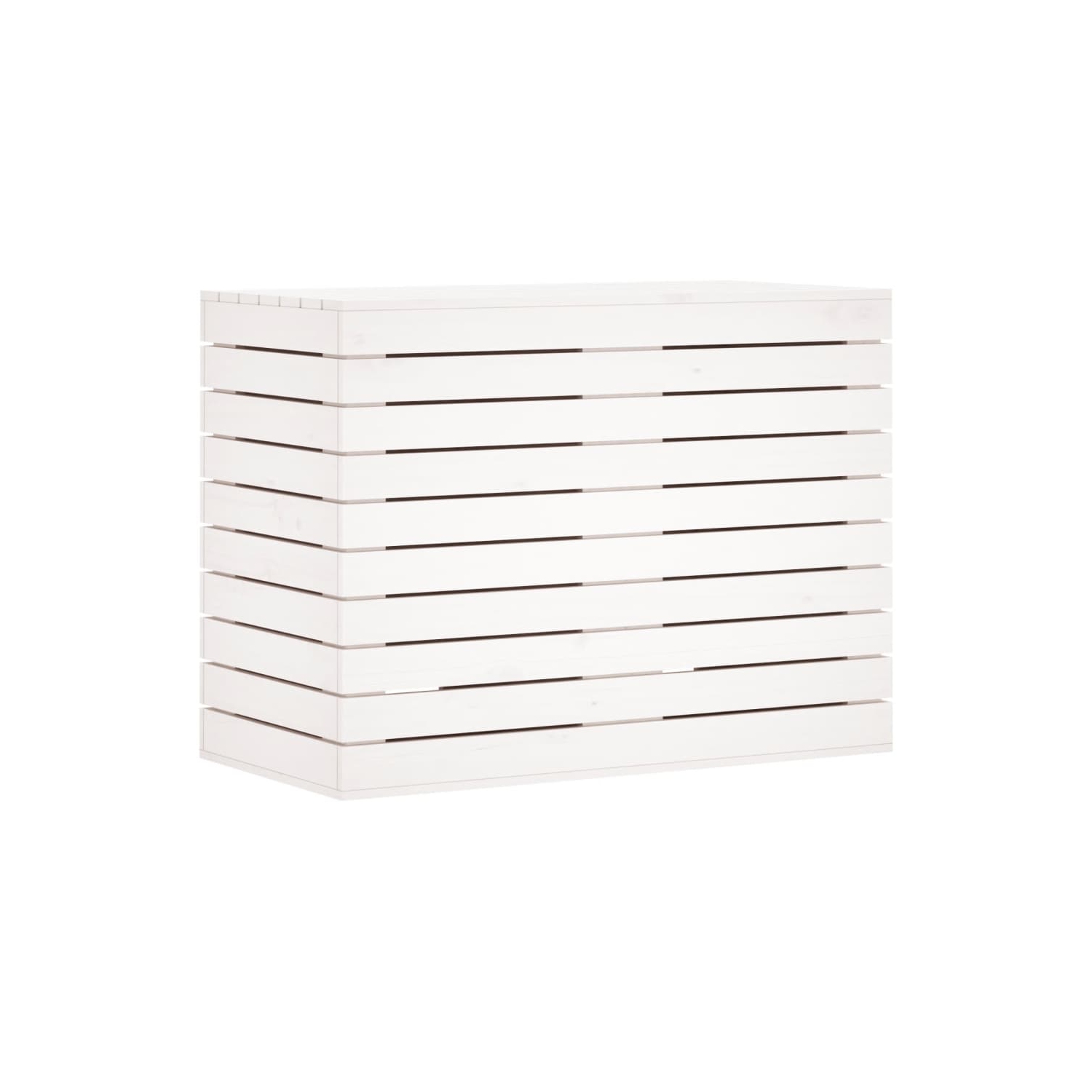 VidaXL panier à linge blanc 88.5x44x66&nbsp;cm Pin massif