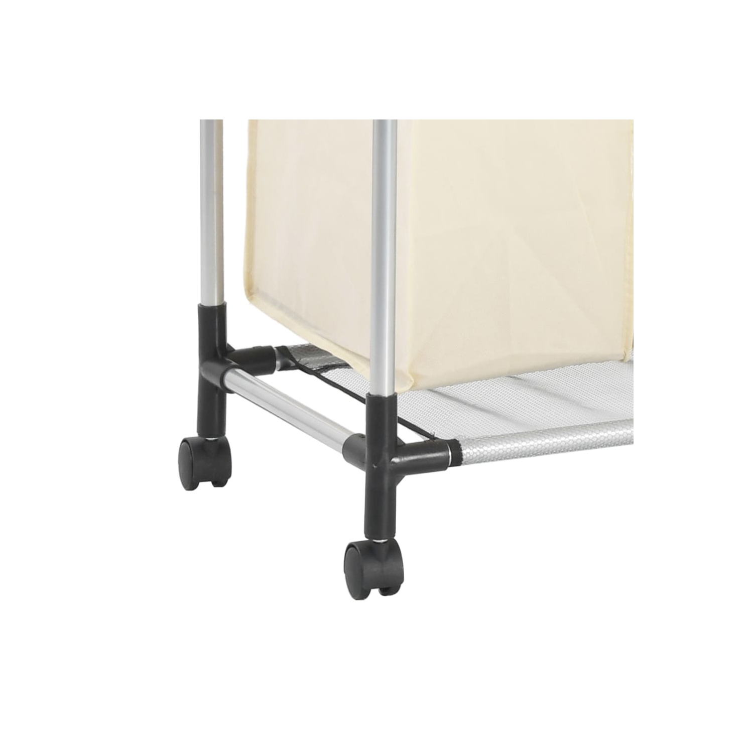 VidaXL panier à linge avec 4 sacs en acier crème