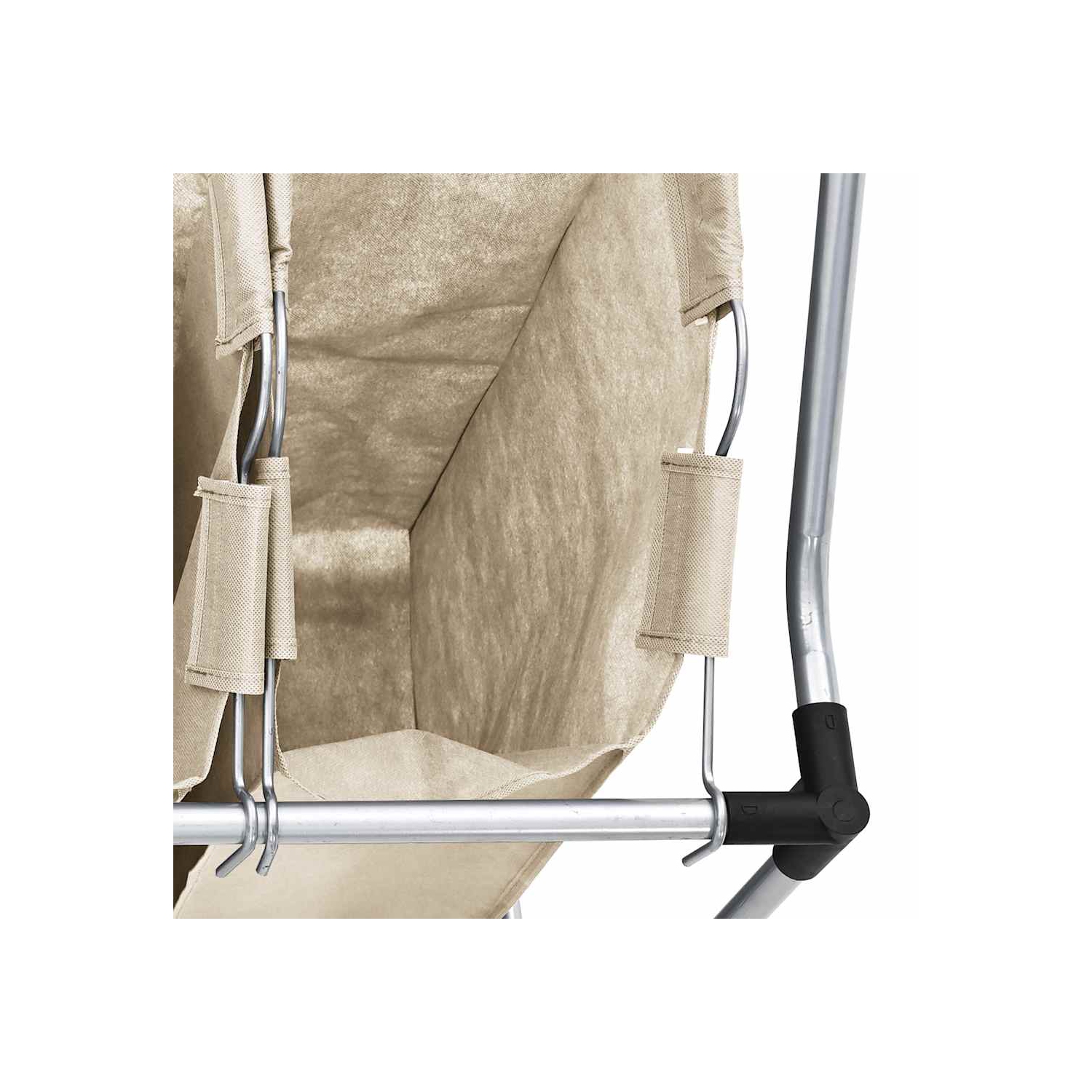 VidaXL panier à linge avec 4 sacs en acier crème