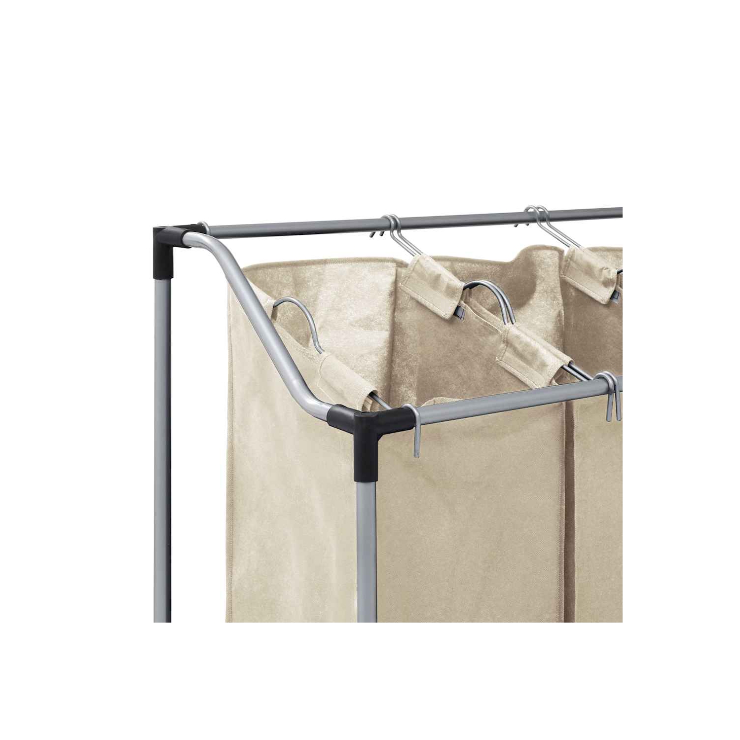 VidaXL panier à linge avec 4 sacs en acier crème