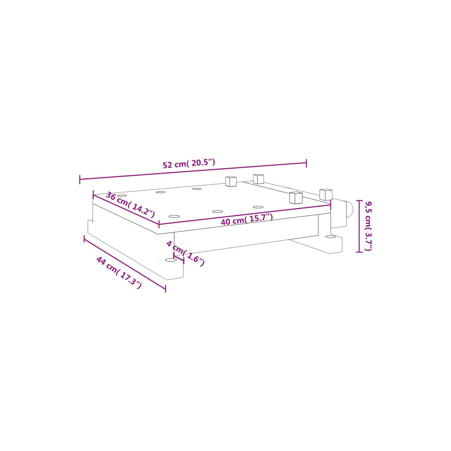 vidaXL Workbench Tabletop with Vice 52x44x9.5 cm Solid Wood Acacia