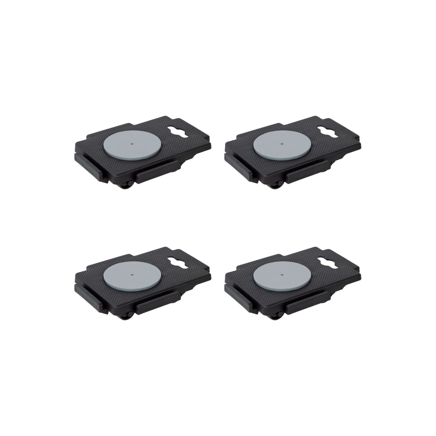 VidaXL chariots mobiles avec 8 roues 4 pièces 150&nbsp;kg en polypropylène noir