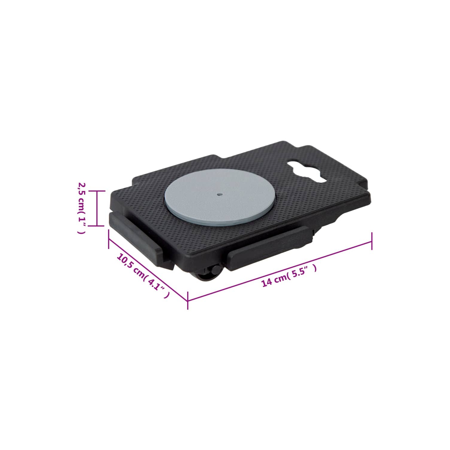 VidaXL chariots mobiles avec 8 roues 4 pièces 150&nbsp;kg en polypropylène noir