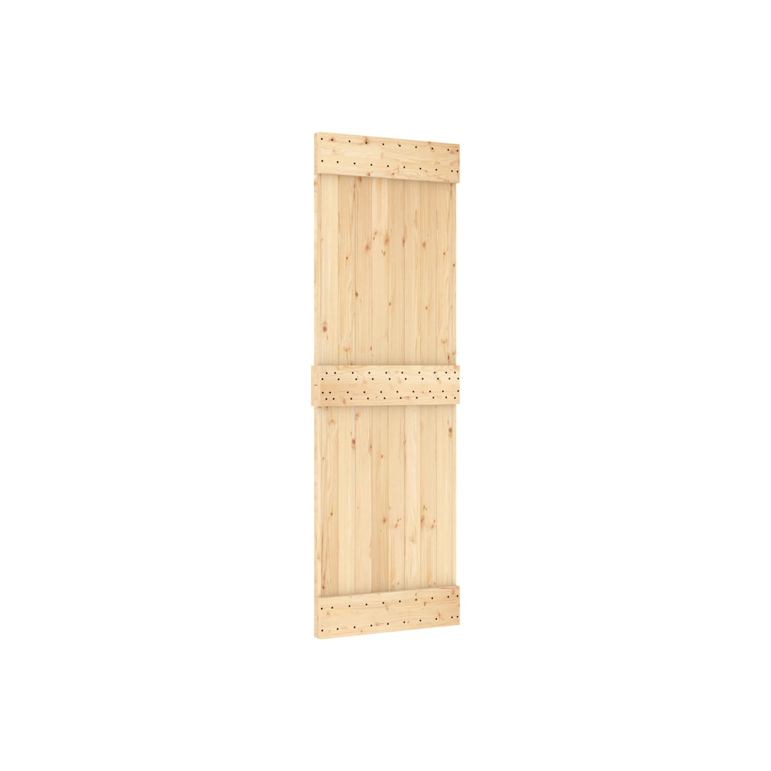 VidaXL – Porte de grange coulissante NARVIK de 27 x 6&nbsp;po en pin massif, brun naturel, sans trousse de quincaillerie