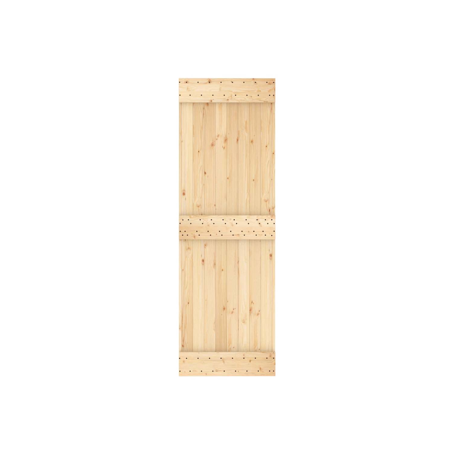 VidaXL – Porte de grange coulissante NARVIK de 27 x 6&nbsp;po en pin massif, brun naturel, sans trousse de quincaillerie