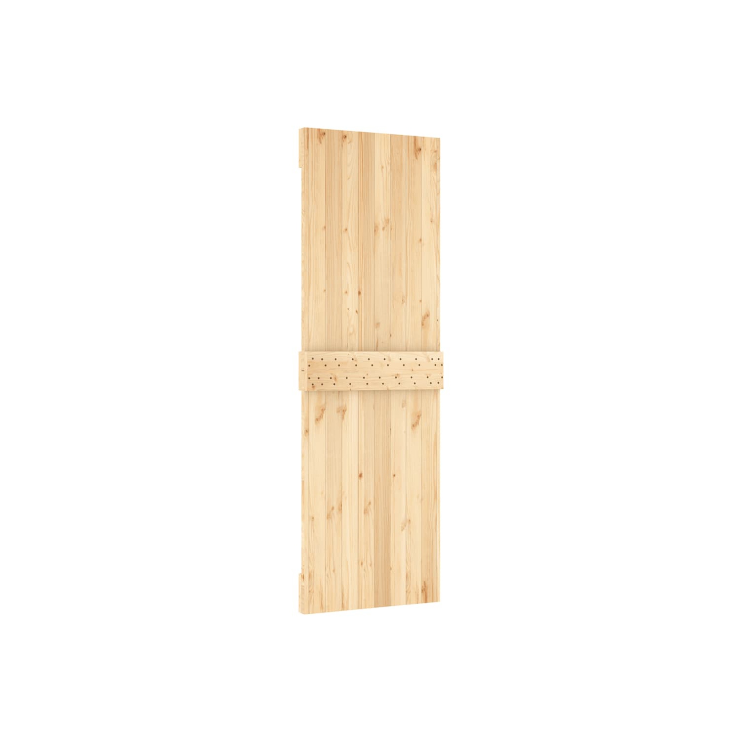 VidaXL – Porte de grange coulissante NARVIK de 27 x 6&nbsp;po en pin massif, brun naturel, sans trousse de quincaillerie
