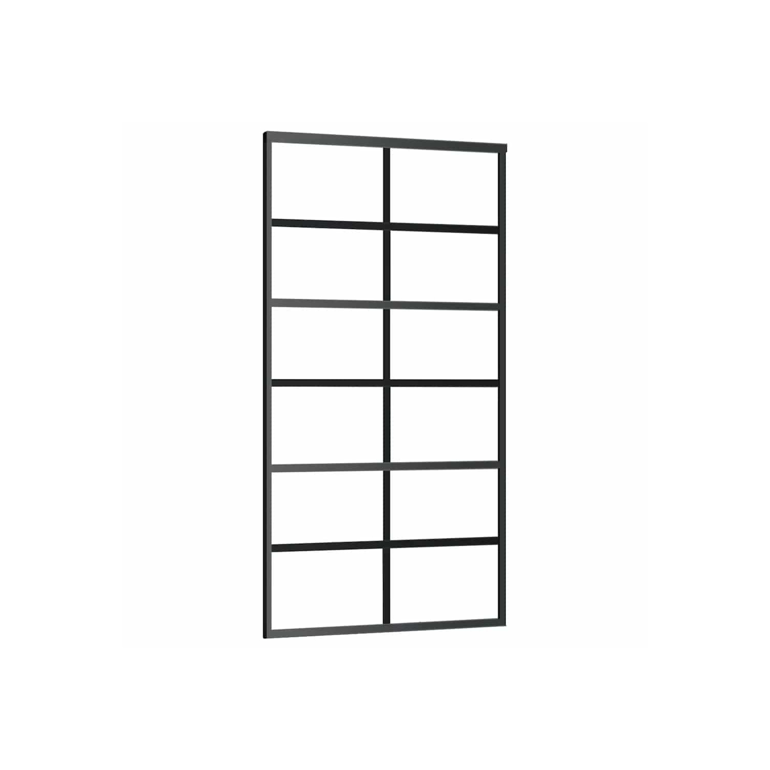 vidaXL Sliding Door ESG Glass and Aluminium 102x205 cm Black