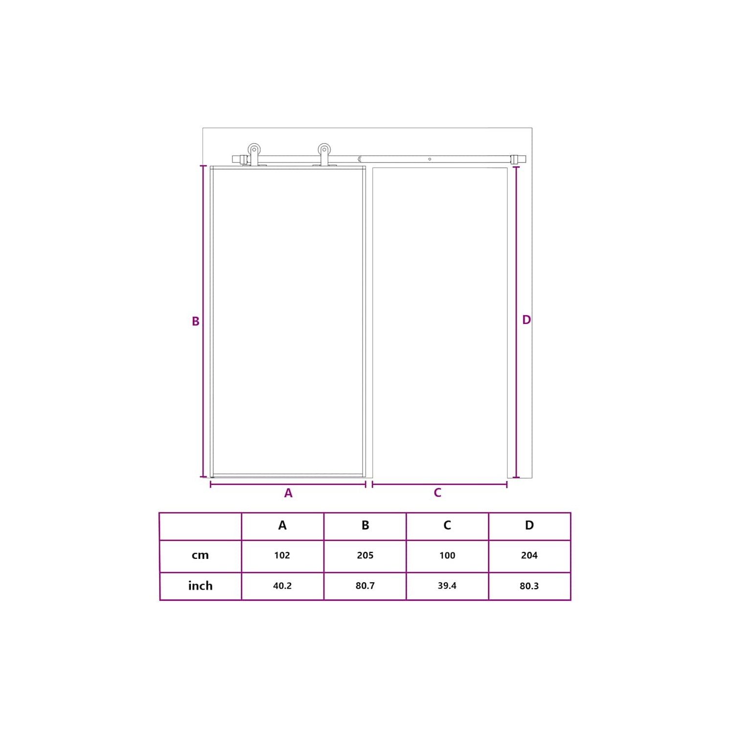 vidaXL Sliding Door ESG Glass and Aluminium 102x205 cm Black