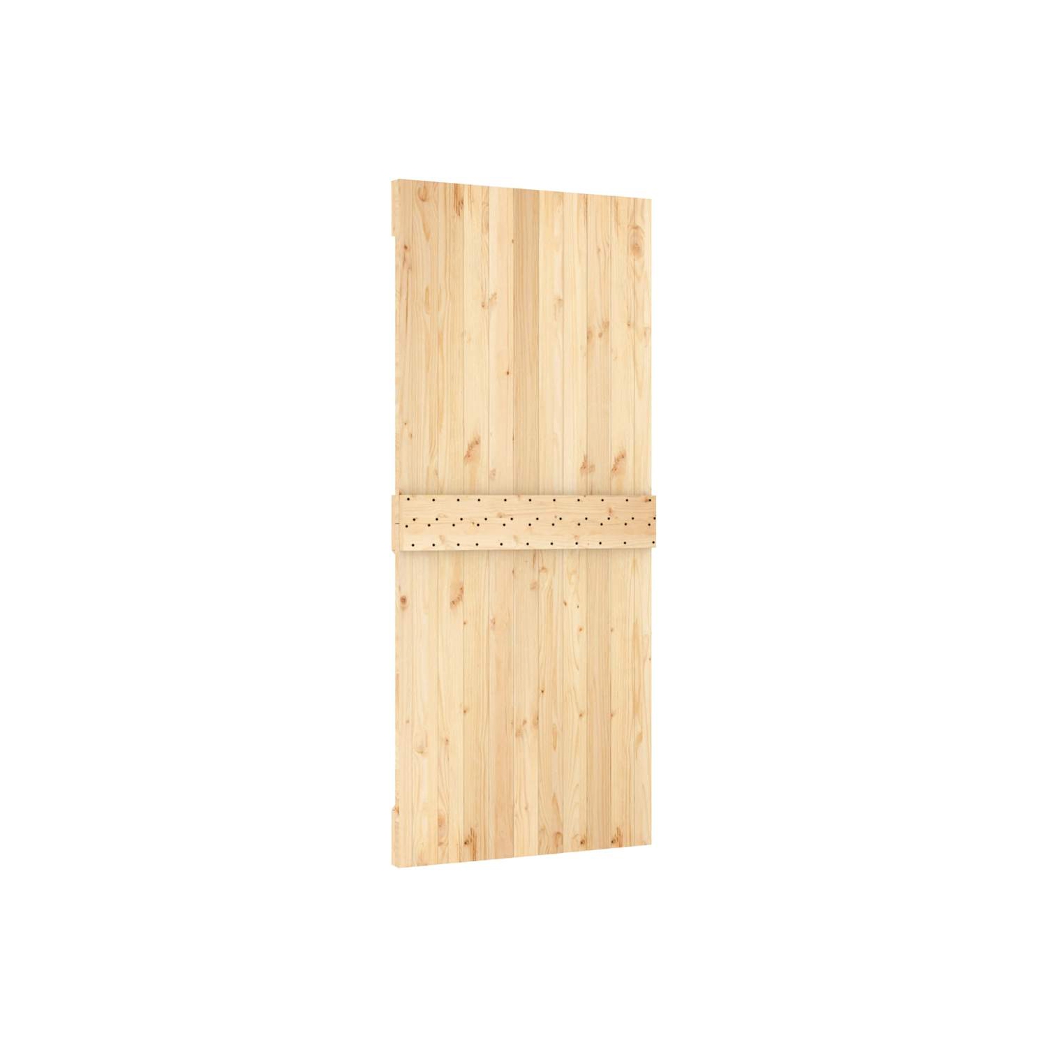 vidaXL NARVIK 35.4"x82.7" Solid Pine Wood Sliding Barn Door, Natural Brown, No Hardware Kits