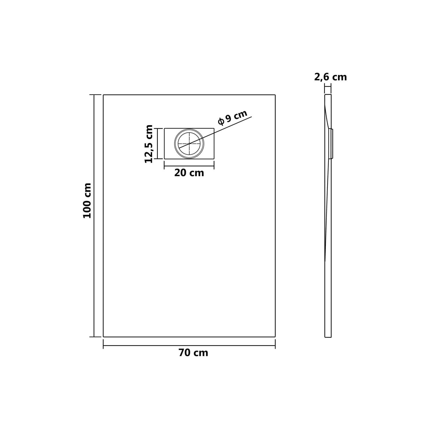 vidaXL Shower Base Tray SMC Brown 100x70 cm