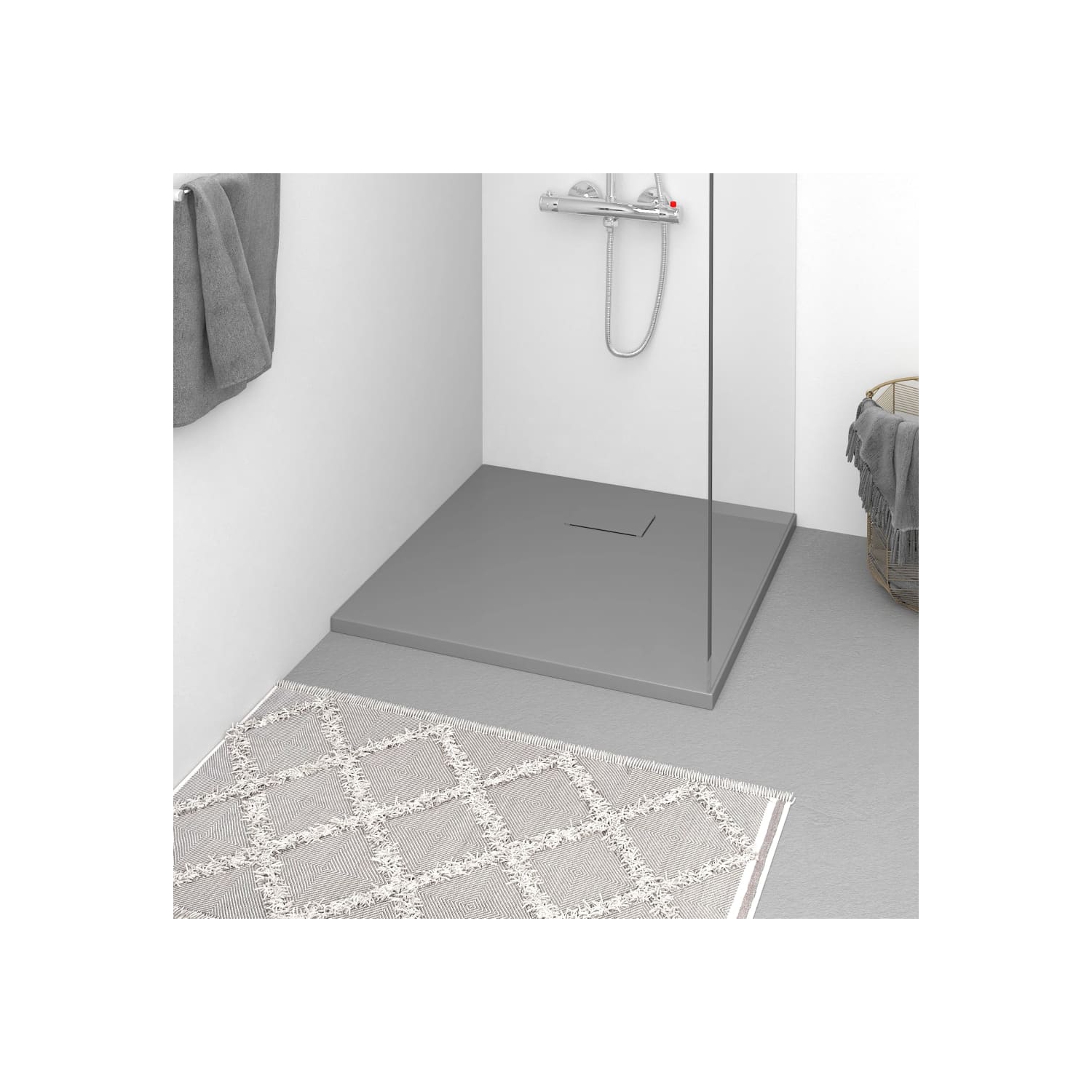 vidaXL Shower Base Tray SMC Grey 90x90 cm