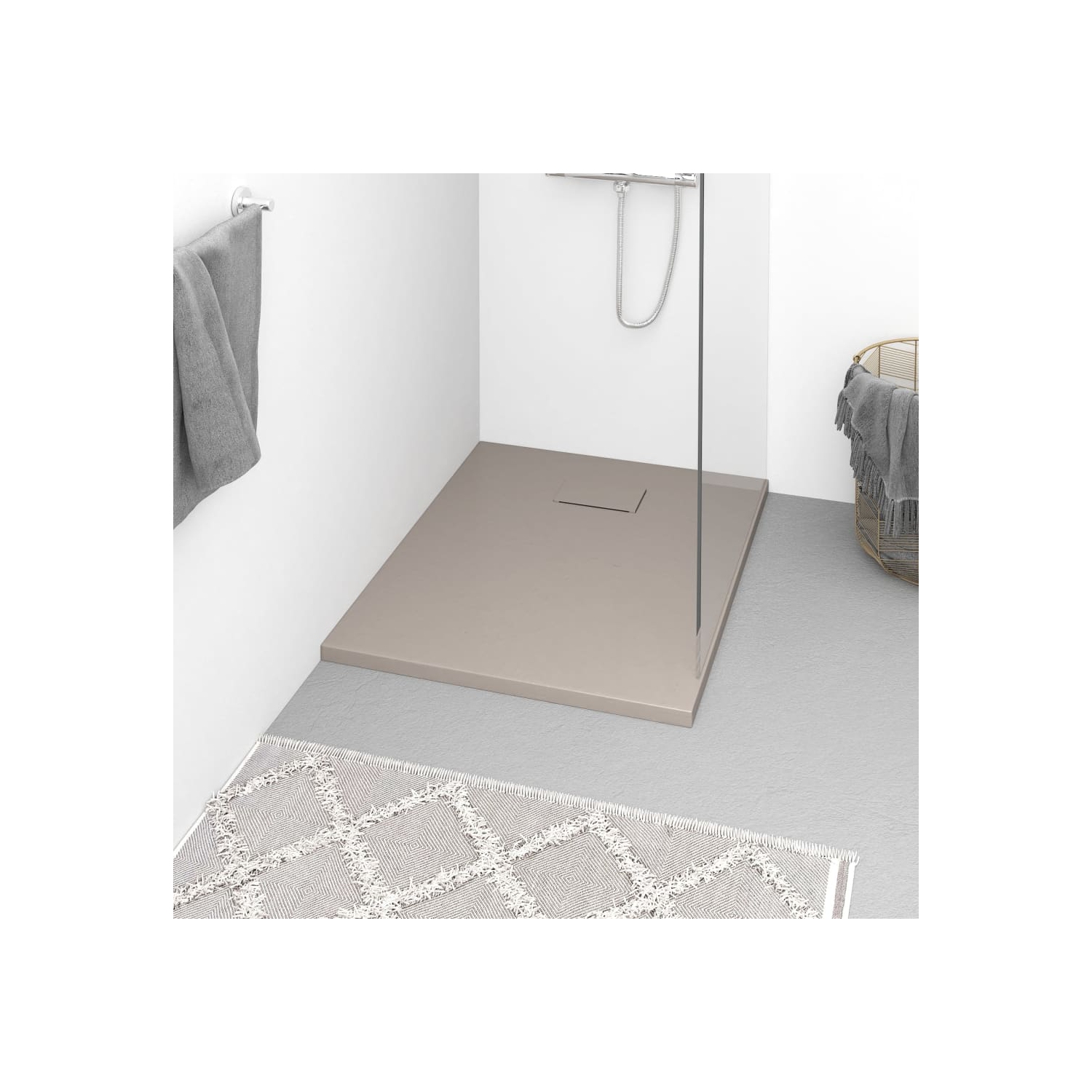 vidaXL Shower Base Tray SMC Brown 90x70 cm