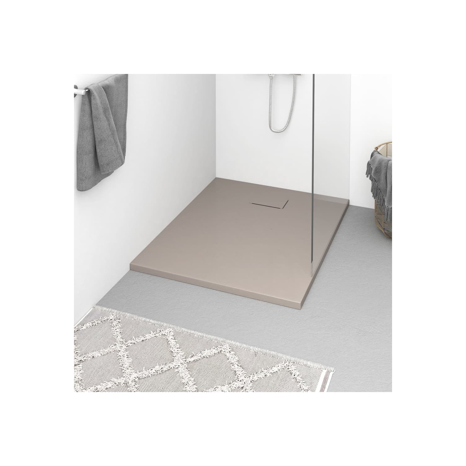 vidaXL Shower Base Tray SMC Brown 100x80 cm