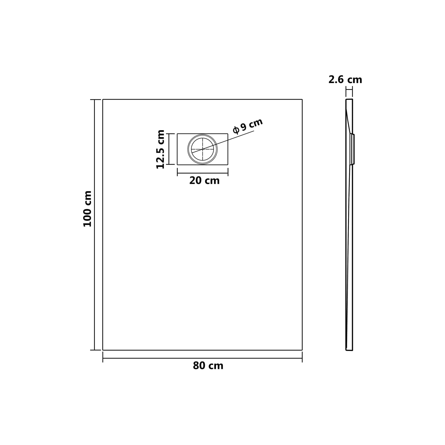 vidaXL Shower Base Tray SMC Brown 100x80 cm