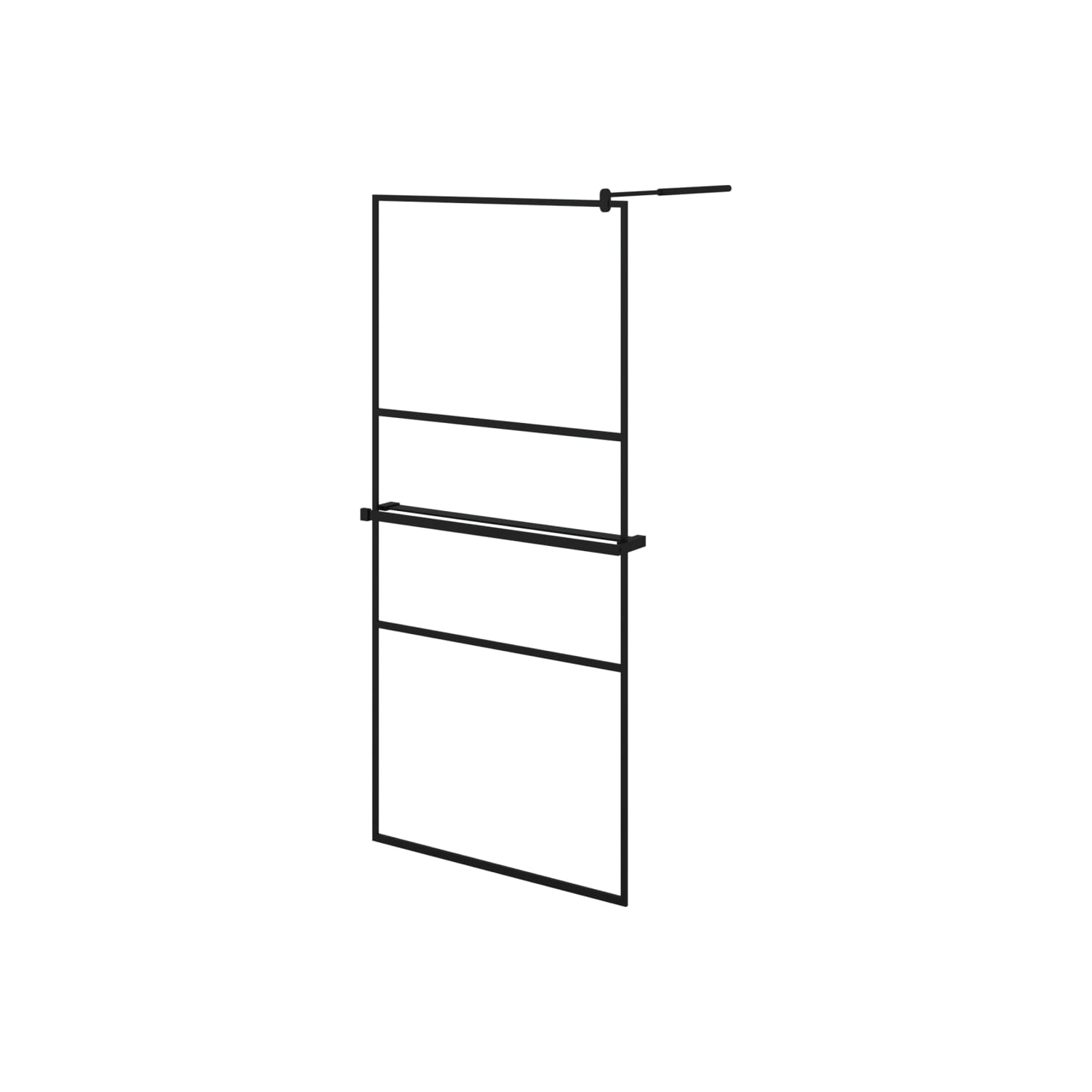 vidaXL Walk-in Shower Wall with Shelf Black 90x195 cm ESG Glass&Aluminium
