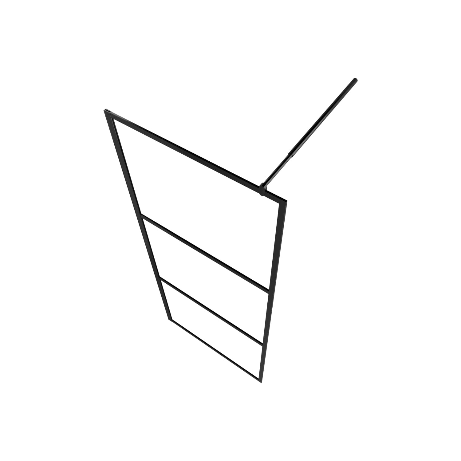 vidaXL Walk-in Shower Wall with Shelf Black 90x195 cm ESG Glass&Aluminium