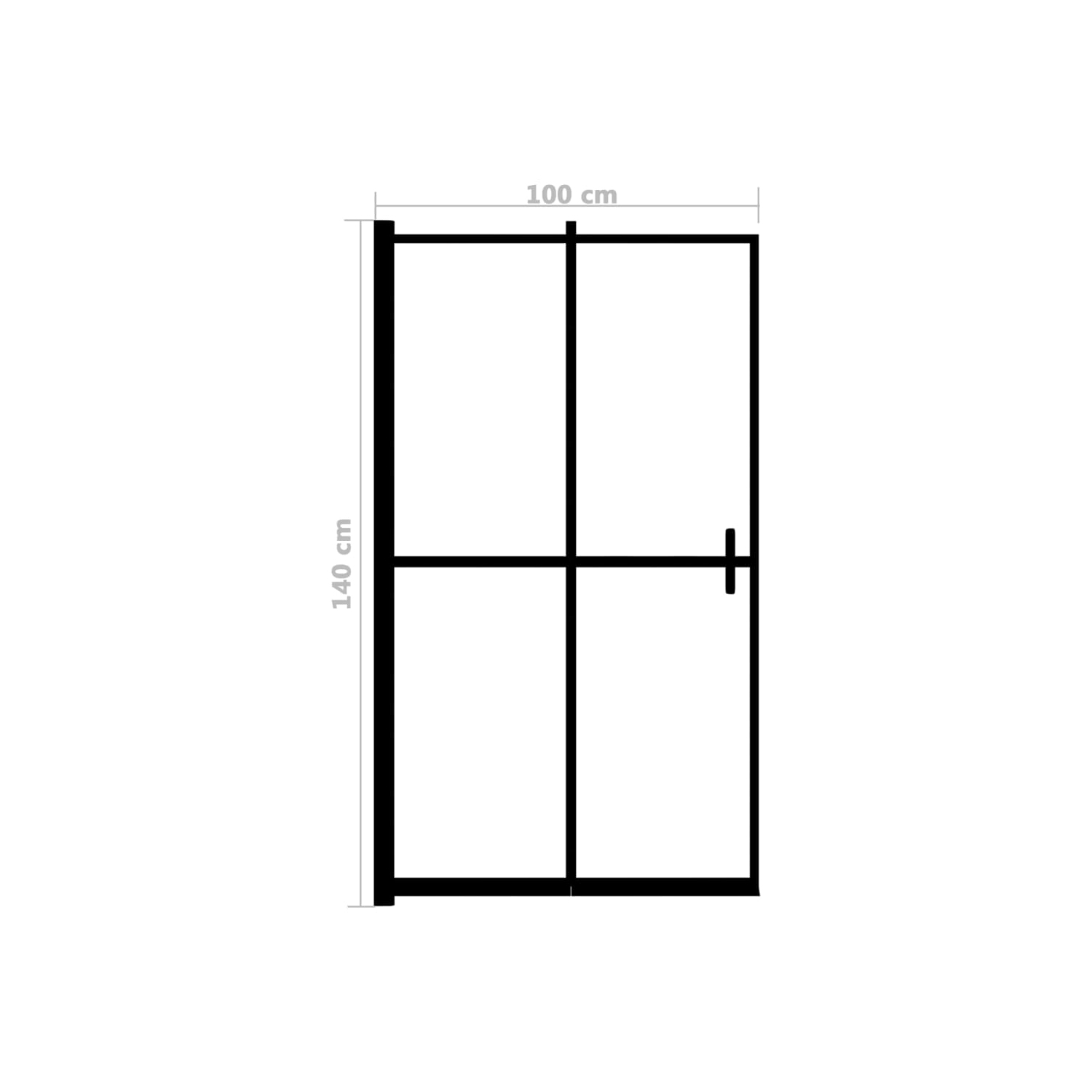 vidaXL Folding Shower Enclosure ESG 100x140 cm Black