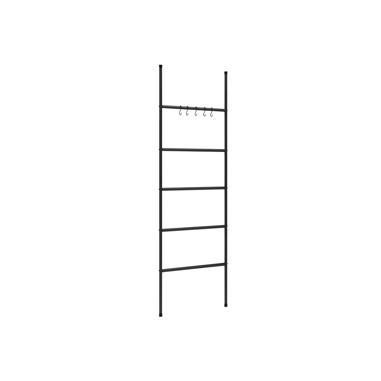 vidaXL Towel Rack Ladder with 5 Tiers Black 58x175 cm Iron