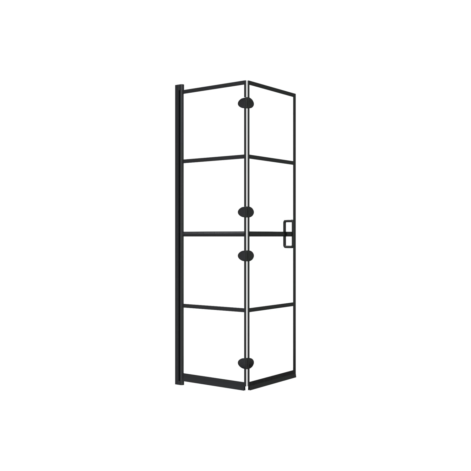 vidaXL Folding Shower Enclosure ESG 80x140 cm Black