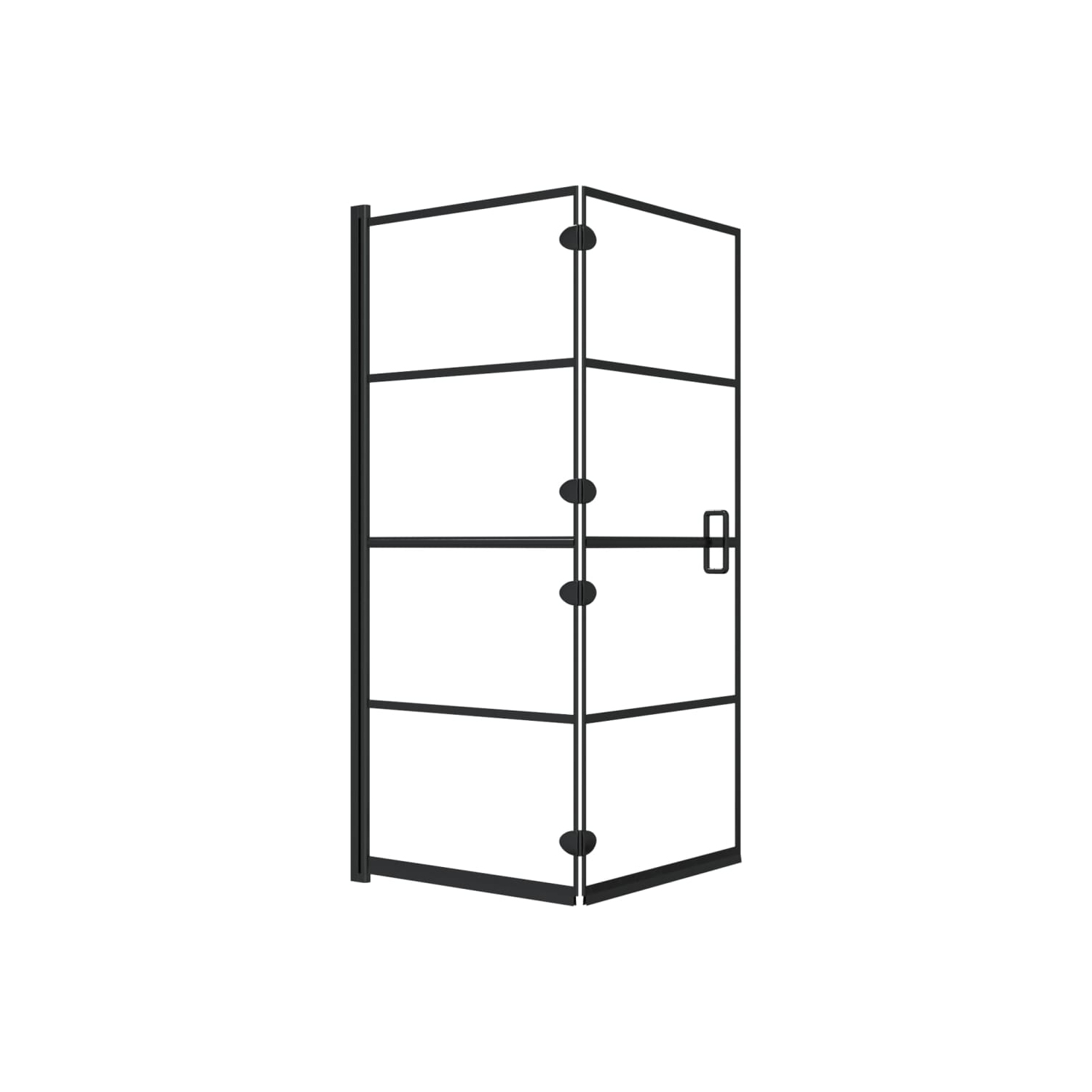 vidaXL Folding Shower Enclosure ESG 120x140 cm Black