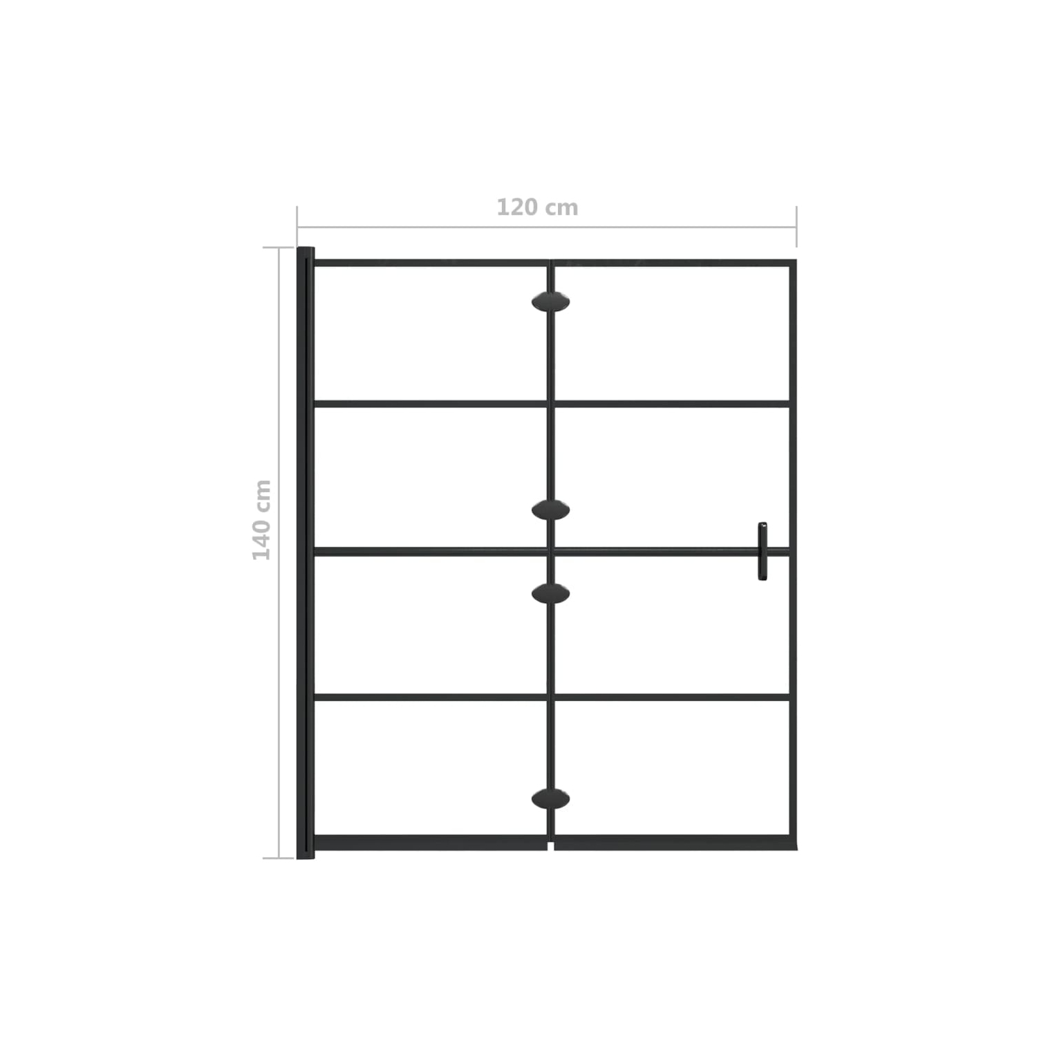 vidaXL Folding Shower Enclosure ESG 120x140 cm Black