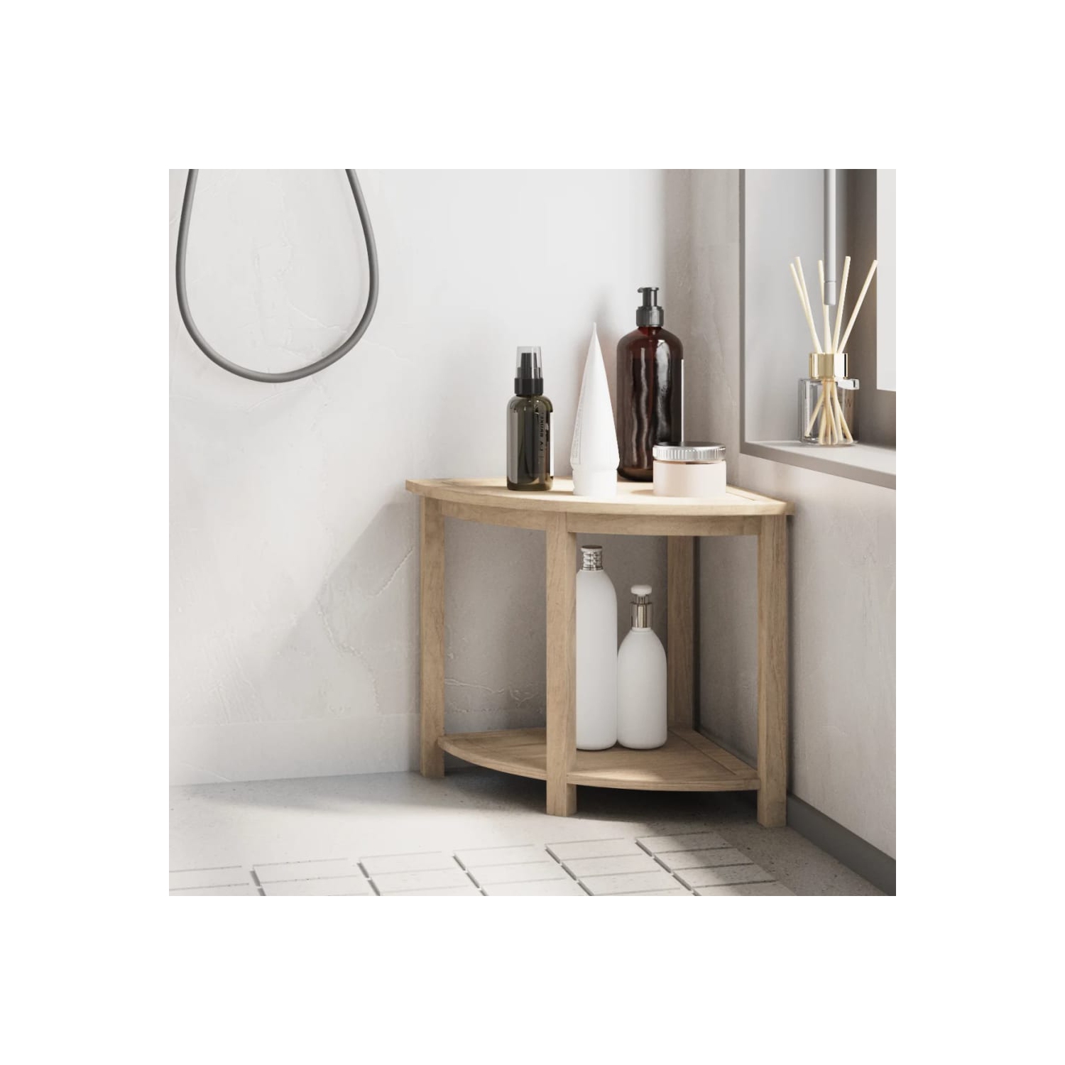 vidaXL Bathroom Side Table 45x45x45 cm Solid Wood Teak