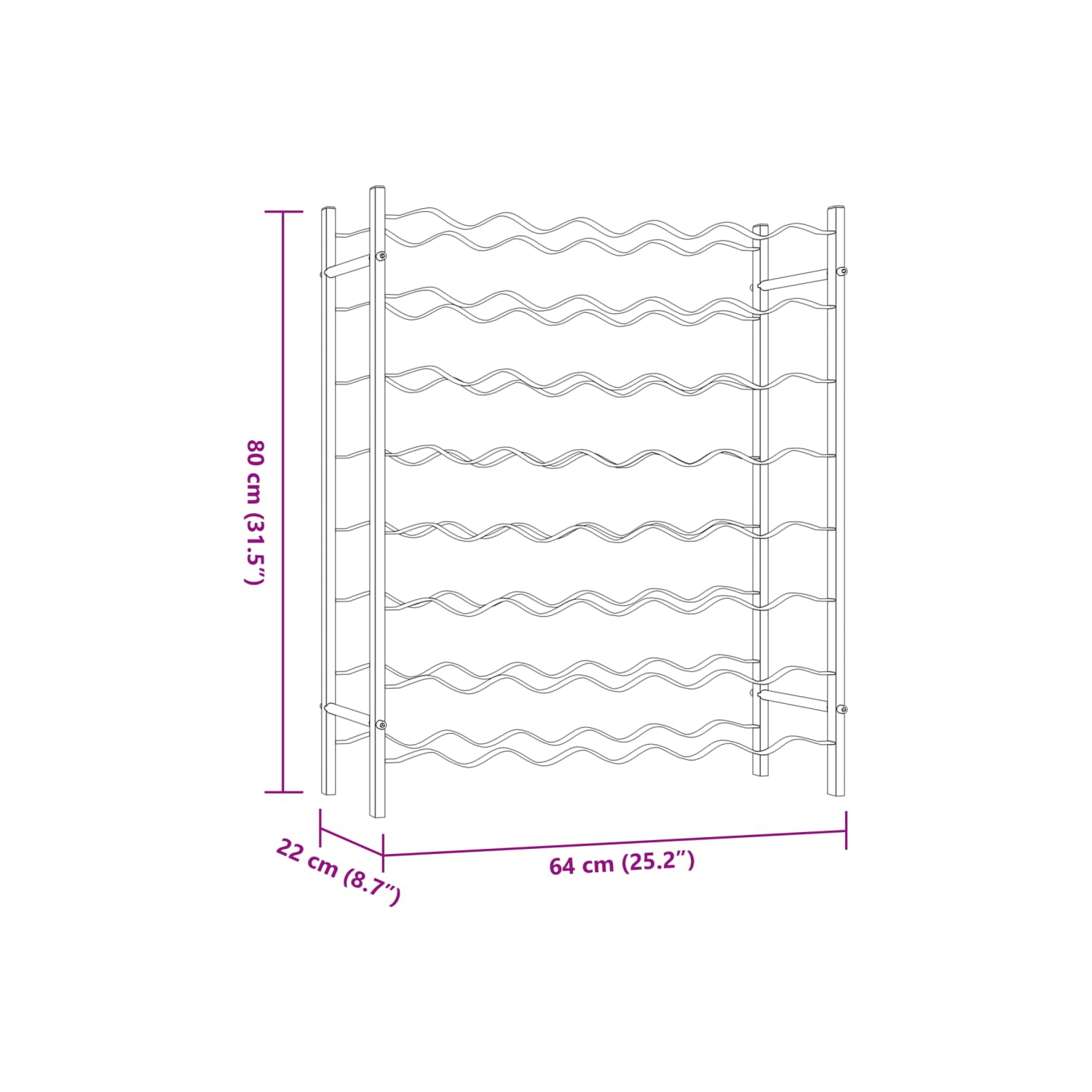 vidaXL Wine Rack for 48 Bottles White Metal