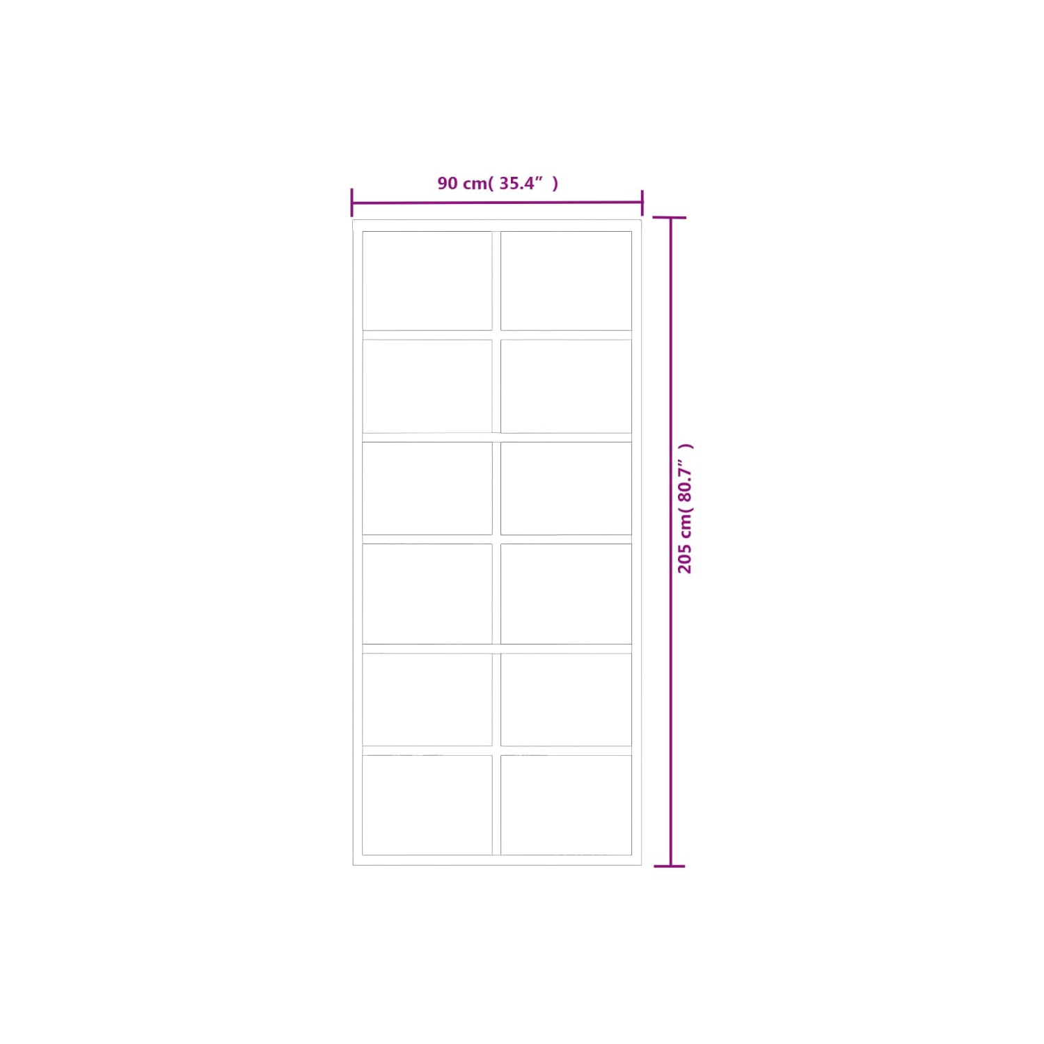 vidaXL Sliding Door ESG Glass and Aluminium 90x205 cm Black