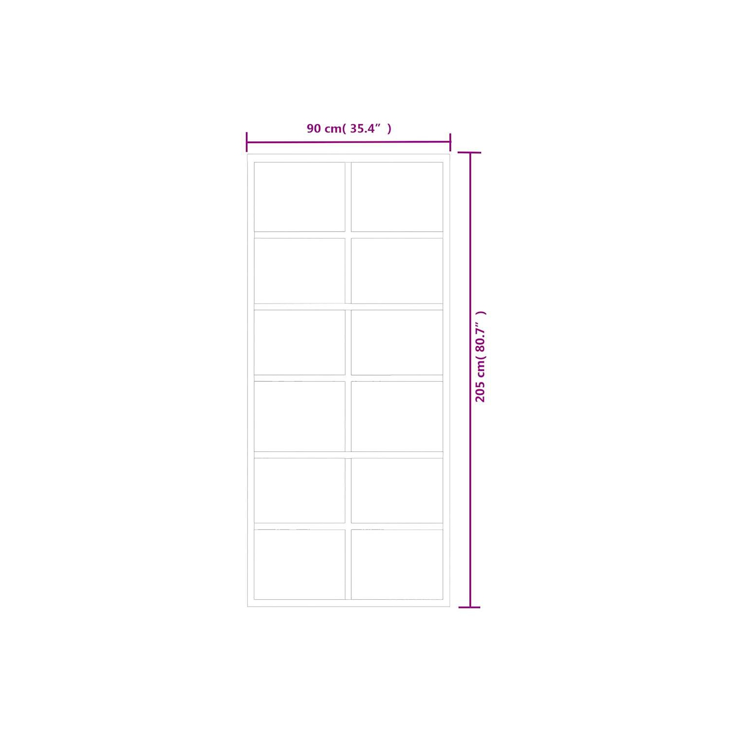 vidaXL Sliding Door ESG Glass and Aluminium 90x205 cm Black
